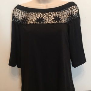 Black Floral Lacy top